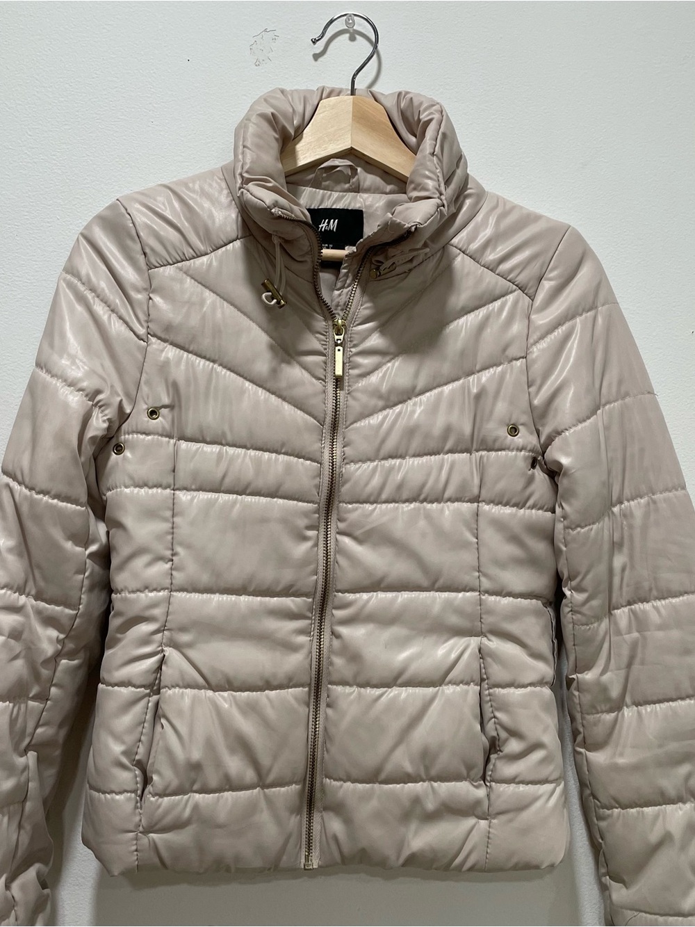 H&M Women's Puffer Jacket - Light Taupe